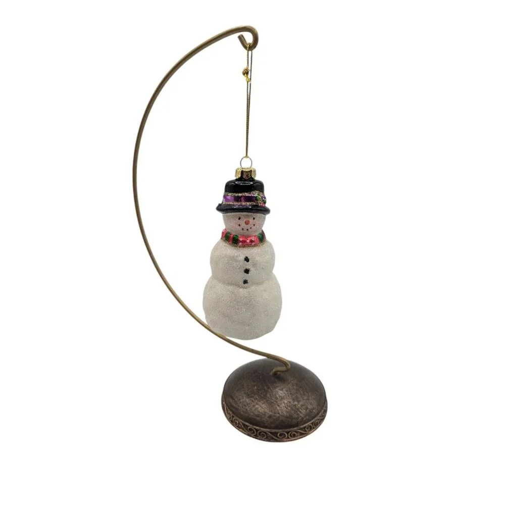 Margaret Cobane Original Designs Snowman Glass Ornament
